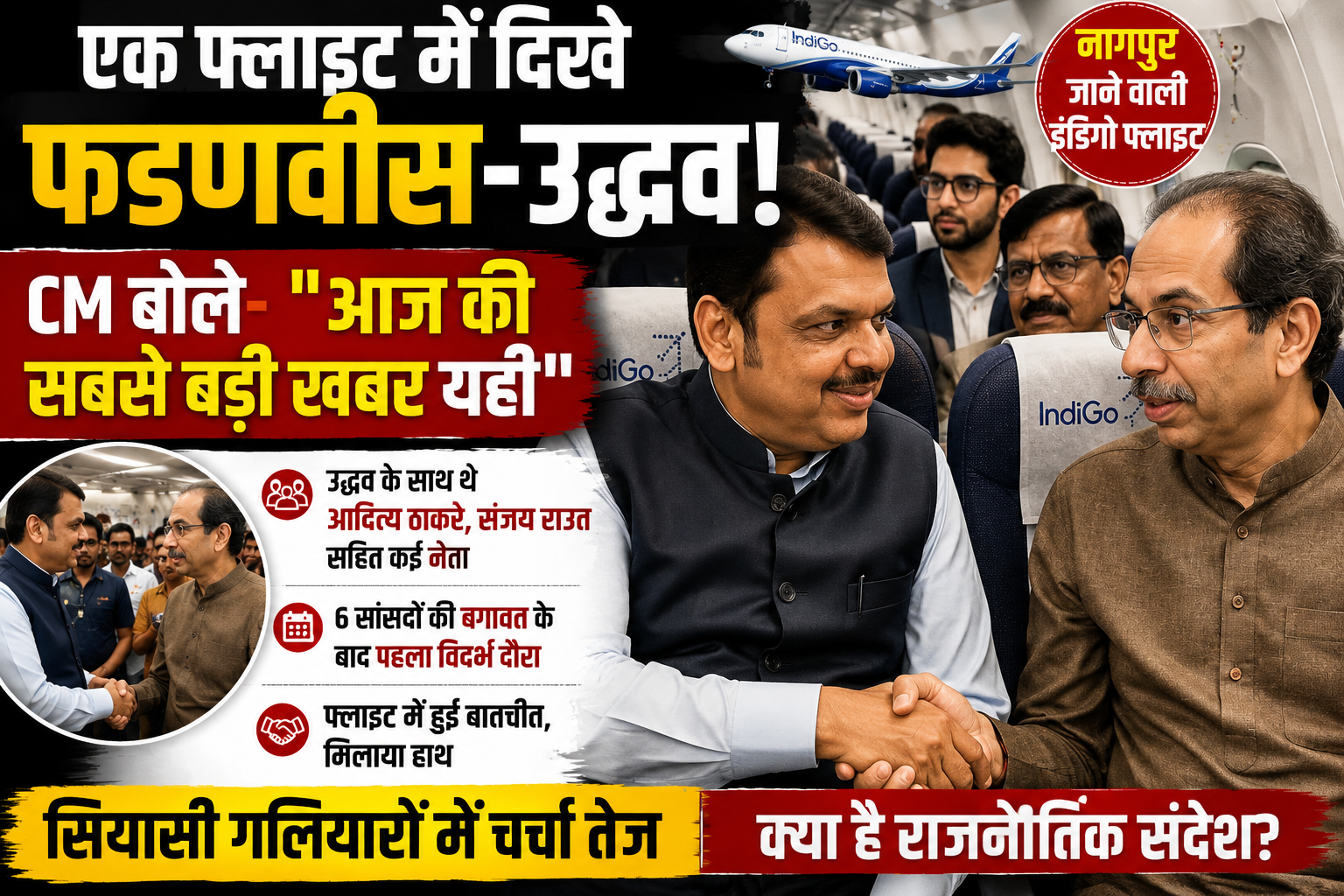 Devendra Fadnavis, Uddhav Thackeray, Nagpur Flight